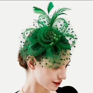 Beautiful Green Feathers Beads Fascinator Races Tea Party Church Brunch …